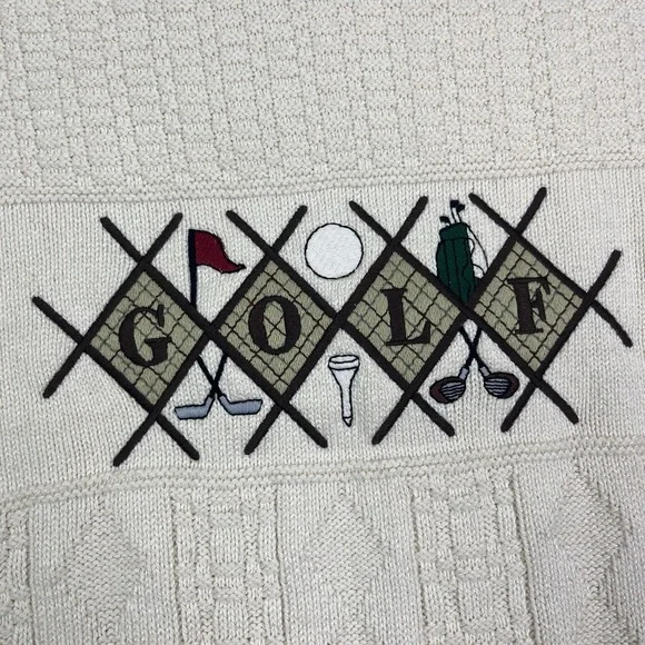 Vintage Haggar Tour Golf Sweater Cable Knit Crewneck Pullover Sweatshirt XXL‎ - Picture 2 of 6